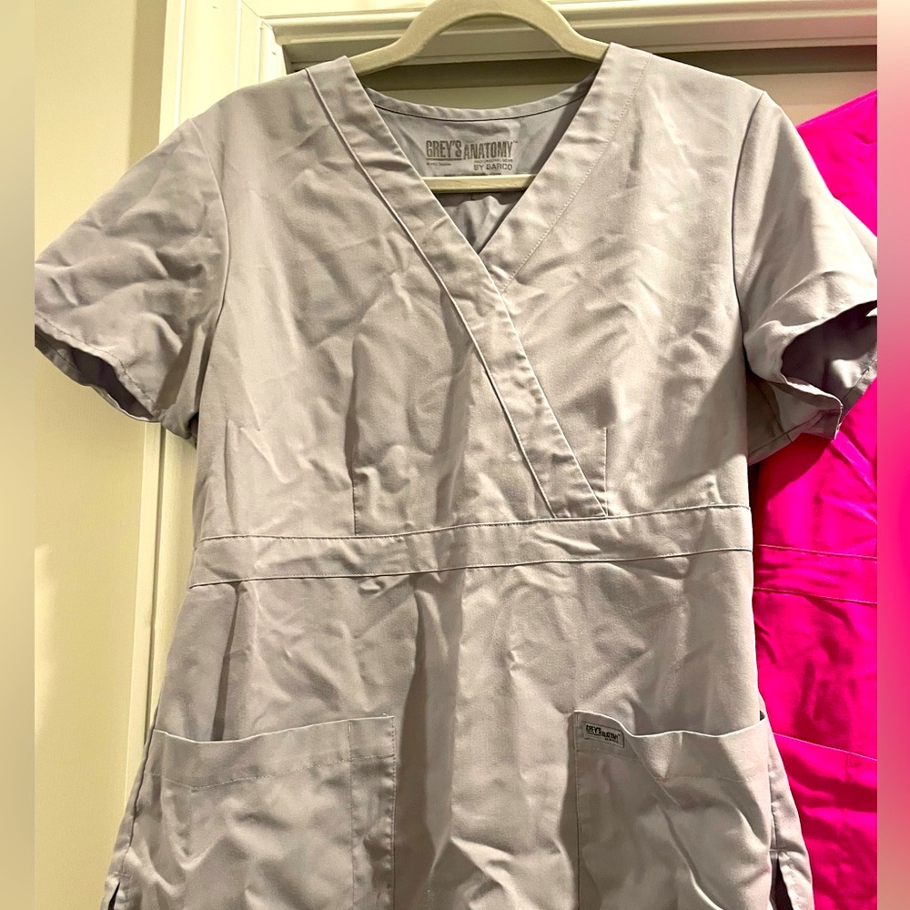 Grey Anatomy by barco scrub top 3-Pocket Modern Fit Mock Wrap Scrub Top